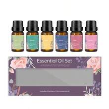 6 件香薰精油套装，植物香味，包括扩散器、蜡烛、香薰石、加湿器、汽车扩散器和家用补充油