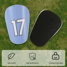 1 par de espinilleras de entrenamiento de fútbol mini azul n.º 17, almohadillas de entrenamiento para partidos - reutilizables, cómodas de llevar, duraderas - Multicolor - Ver 2