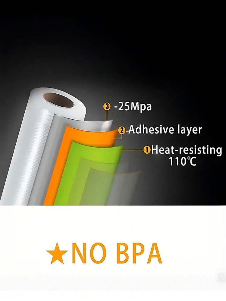 3 Rolls Of Same Size Combinations Of 3m Vacuum Sealed Bag, For Food Preservation, , Reusable, Puncture Resistant, Perfect For Vacuum Low-Temperature Cooking, Meal Preparation, And Steak Storage - White - View 2