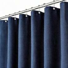 Cortina de Baño, 180cm*180cm Cortina De Ducha Tela, Ojales De Metal con 12 Ganchos, Resistente Agua y Antimoho, Tejido De Poliéster, Cortina Regadera para Hogar, Hotel ()(H-Azul) - Multicolor - Ver 2