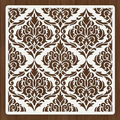 29.97厘米可重复使用塑料模板，带有大型花卉图案，适用于绘画、剪贴簿、纸艺、墙面、家具、帆布包和地板装饰，可重复使用工艺模板