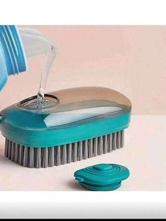 แปรงทำความสะอาดของเหลวอเนกประสงค์พร้อมที่จ่ายสบู่ - เครื่องมือทำความสะอาดและขัดพรม พื้น และห้องน้ำอย่างล้ำลึก - การทำงานด้วยตนเอง ไม่ต้องใช้ไฟฟ้า เหมาะสำหรับบ้านและสำนักงาน เครื่องมือทำความสะอาดห้องน้ำ