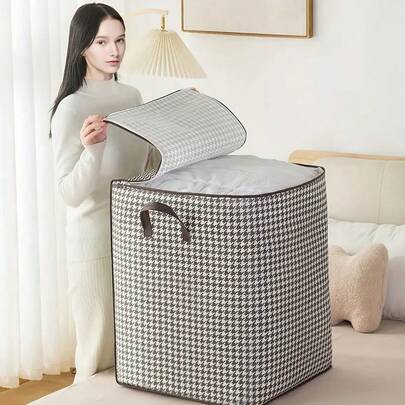 [3pcs Extra Large Organizer] 3pcs Extra Large 47.55 Gallon Organizer, Lightweight And Foldable, Dust And Moisture Resistant, Chippendale Pattern | Clothing And Comforter Storage Container With Dual Zippers And Handles | For Traveling, Moving, And Household Organization