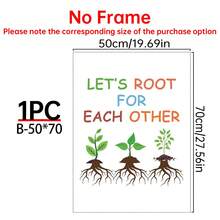 1/4件装 “让我们互相支持”校园励志帆布海报。返校季墙面装饰。非常适合学校墙壁、走廊、食堂和办公室走廊的装饰。家居装饰和墙面艺术！室内装饰。房间装饰美学，可选画框 - 彩色 - 查看 29