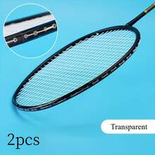 2 piezas Protectores de cabezal de raqueta de bádminton, cinta de protección de raqueta, ultraligera y resistente al desgaste, antidesprendimiento, pegatinas antirrotura de cuerdas para el marco de la raqueta - Multicolor - Ver 9