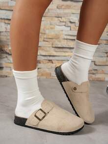 时尚舒适的休闲凉鞋，室内/室外拖鞋，设计 - 米色 - 查看 2