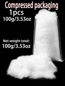 1件白色高彈性填充材料，高級聚酯纖維填充，高品質PP棉，絲棉，聚酯纖維填充，大容量，柔軟蓬鬆，高彈性枕芯材料，高級聚酯纖維填充，適用於枕頭高彈性毛絨填充，白色雪花裝飾 - 縫紉與編織用品，蓬鬆高彈性手工藝，蠟燭製作套件配件，動物娃娃填充，手工枕頭，保暖材料 - 白色 - 查看 12