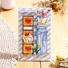 Creative Chicken And Kettle Metal Cutting Dies, DIY Scrapbooking Album And Embossing Stencil, Greeting Card Making Tool, Card Paper Cutting Crafts ,Gift Card Making Template Die Cuts. - Silver - View 4