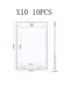 10pcs Acrylic Magnetic Card Display Boxes - Super Protective 35-Point Trading Card Holder, Suitable For Baseball, Football, Sports Cards - Gold, Scratch-Resistant, Easy Assembly Storage Solution, Football Card Holder, Graded Card Holder, Magnets, Game Card Box, LPS Figurine, Acrylic Card Box - Multicolor - View 9