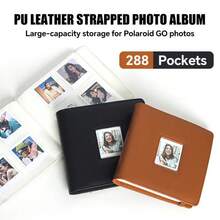 288 Pockets Photo Album For Go | Compact PU Leather 2.6x2.1" (6x7cm) Instant Photo Holder Window Strap - Multicolor - View 1
