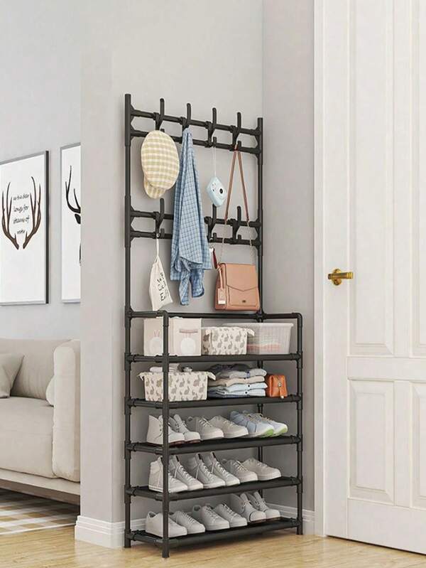 5-Tier/4-Tier Space-Saving Modern Style Side-Loading Shoe & Hat Storage Organizer. It Can Store Various Holiday Gifts In Layers, Effectively Organizing And Storing Shoes, Hats, Clothes, Pants, Scarves, Accessories And Other Household Items.