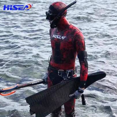 HISEA 3.0mm Women's Neoprene Freediving Wetsuit; Men's Two-Piece Freediving And Hunting Wetsuit; Hooded Diving Wetsuit