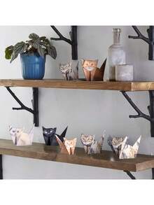 50pcs DIY Paper Cat Set, Fun 3D Paper Dog, Cat And Dinosaur Models, Decorative Paper Craft Set - Origami Fun, Interesting 3D Paper Cat & Dog Models, Creative Handmade Activity, Fold Your Own Paper Cat Shape - Suitable For Beginners, Easy To Assemble 3D Cat Craft - Perfect Gift For Birthday And Christmas, Enjoy Handicraft Fun - Desktop Decor And Gift For Cat Lovers, Creative Pastime, Handmade Decorations, Decorative Paper Art - Multicolor - View 8