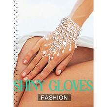Rhinestone Fingerless Gloves Sparkling Metallic Hand Jewelry For Women - 銀色 - 查看 2
