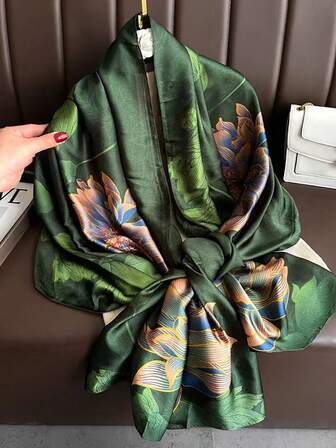 1pc Women's Fashionable Floral Print Scarf