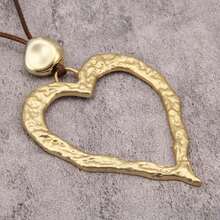 1pc Minimalist Heart Shaped Alloy Pendant Necklace, Fashion Daily Necklace With Wax Cord, Suitable For Girls, Women, Girlfriend, Christmas, Valentine's Day Gift - Love - View 5