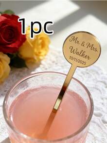 1/10/20pcs Personalised Round Drink Stirrers Acrylic Stir Sticks Wedding Decorations Custom Cocktail Swizzle Sticks Bar Drinks Mixing Bachelorette Party Cocktail Stirrer Swizzle Decorations 1pc Anti-Mold, Drink Stirrers, Personalised Stirrers, Cocktail Stick, Personalised Drink Swivel, Reusable Exquisite, Stylish, Fashionable, Vintage, Contracted Custom - Multicolor - View 11