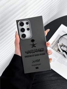 1个沙特护照图案皮革纹理手机壳 - 全摄像头保护，防震，独特，价格实惠，快速发货，兼容和Galaxy手机壳，11/13 Pro Max/15/17/17 Pro Max和Galaxy S24 Ultra，Galaxy S25 Ultra - 灰色 - 查看 5