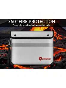 Bolsa a prueba de fuego para documentos con cerradura, bolsa a prueba de fuego para documentos con cremallera, sobre resistente al agua con tira reflectante, monedero a prueba de fuego negro