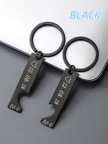 Valentine's Day Custom Split Heart Keychains - Personalized Date & Initials Couple Key Rings For Couples/New Parents, Anniversary/Wedding Romantic Gift. - Multicolor - View 10