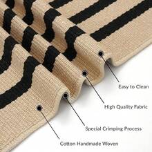 IOHOUZE Striped Area Rug 2'x4.3' Front Door Rugs Small Washable Area Rug For Front Porch, Spring Summer Welcome Door Mats Outdoor Indoor, Doormat For Entryway Porch Entrance, Tan/Black,One-Size,TanFFBlackssstripe2x44inchRectangular - TanFBlacksstripe2x44inchRectangular - View 8