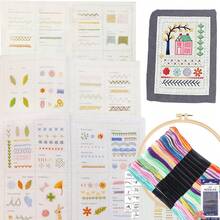 一套刺绣缝纫入门指南书，成人创意缝纫书，DIY缝纫图案书，刺绣缝纫套装，综合缝纫手册，耐用布面封面，刺绣缝纫书 - 彩色 - 查看 13