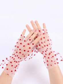 女士蕾丝短手套，防紫外线，露指设计，适合新娘、歌剧、正式场合、派对、角色扮演等多种场合。这款露指手套与晚礼服和正式服装完美搭配，凸显您纤细的手指和光彩照人的肌肤。 - 黑色 - 查看 6