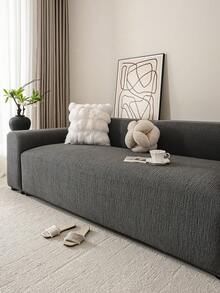 1件装抓绒提花沙发套，全弹力，宠物友好，防污，可机洗，四季皆宜，现代简约风格，适用于1-5座沙发 - 深灰色 - 查看 7