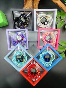 1pc Upgraded 5-Channel Glow-In-The-Dark LED Electronic Counter With Large Display, Locking Function And Manual Counting, For Artifact Counting - Multicolor Set - View 3