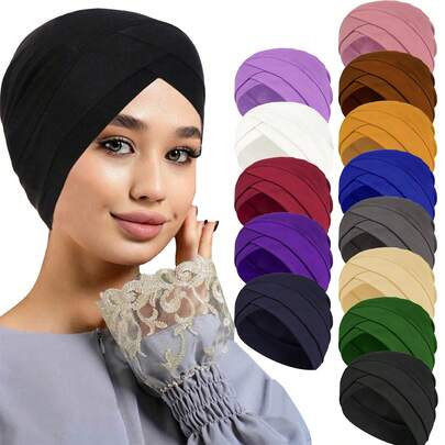 Awegeo Women's Fashionable Headscarf Turban/Korrekturband With Unique Design, Soft And Comfortable Hair Care Hat, Home Shopping And Vacation Hijab Cap Hair Sleep Cap