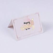 优雅生日贺卡套装，烫金贺卡，简约时尚设计 - 彩色 - 查看 12