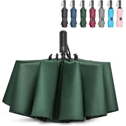 Paraguas de golf  de 42/46/54/62 pulgadas, compacto, reversible, de viaje, con 10 varillas, resistente al viento y a la lluvia, doble capa, apertura y cierre automáticos,36986859