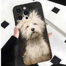 2026 nueva funda de teléfono esmerilada, funda de teléfono con impresión de perro y texto para  17 15 Pro Max,  17 14 Pro,  17 13,  17 12, protector de teléfono  Galaxy S23 S22 S21, regalo de funda de teléfono para pareja, regalo de San Valentín o cumpleaños para novio o novia - Blanco antiguo - Ver 7