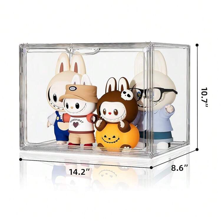 Clear Acrylic Display Case, Large Stackable Storage Bins Magnetic Attraction Lids, 1 Pack Acrylic Box Showcase For Collectibles, Figures, Cosmetic, Purse, Handbag, Wallet, 10.7x8.6x14.2 Inch,1Pack,X-Largess-Clear - -clear - View 4