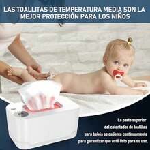 Calentador de Toallitas Húmedas,Calentador Toallitas Humedas con Luz de Noche,Calentamiento a Temperatura Constante y Silenciar, Calentador de Toallitas,Temperatura Ajustable,para Viajes y Familiares - Blanco - Ver 2