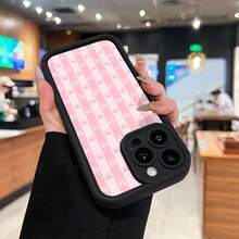 Pink Bow Pattern Phone Case Compatible With  17  16 Pro Max  15 Pro Max  13 And  12 Made Of TPU Material Providing Shock And Drop Protection A Great Gift For Family Friends Loved Ones Boyfriends Girlfriends And For Christmas - Black - View 6