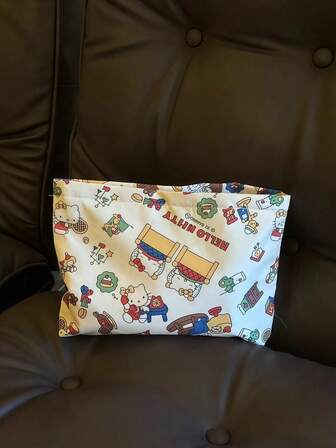 Sanrio Hello Kitty Large Capacity Makeup Bag, Waterproof Cosmetic Toiletry Organizer Pouch, Cute Travel Bag, Essential For Girls, Great Gift For Bathroom And Vacation