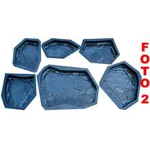 Concrete Molds DIY Sold 6 Pcs Plastic Moulds Flagstone Casting Concrete Paving Garden Paths Stone Patio Pavers For Garden Walkway S34 - 彩色 - 查看 2
