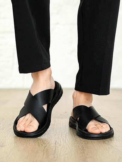 大码男士时尚休闲真皮凉鞋，高端真皮拖鞋，阿拉伯风格凉鞋