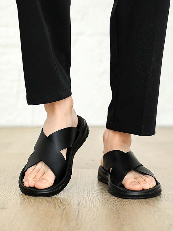 大码男士时尚休闲真皮凉鞋，高端真皮拖鞋，阿拉伯风格凉鞋