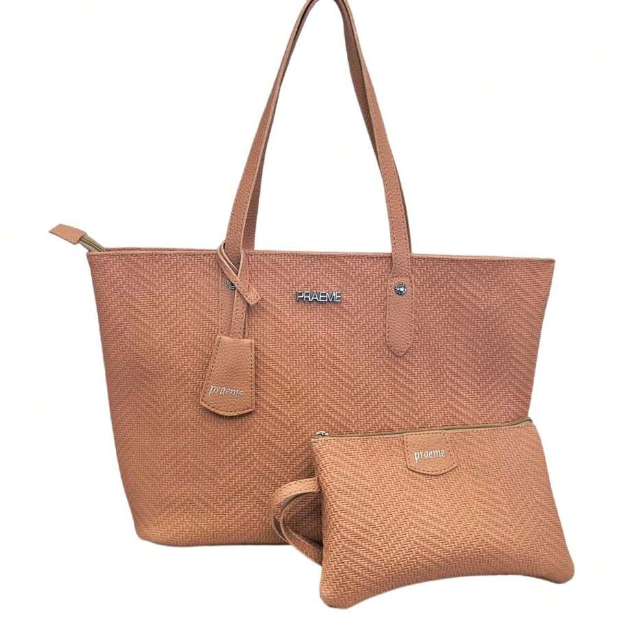 Large Women's Shoulder Bag Praeme Ideal For Everyday Use - Coral Pink - View 1