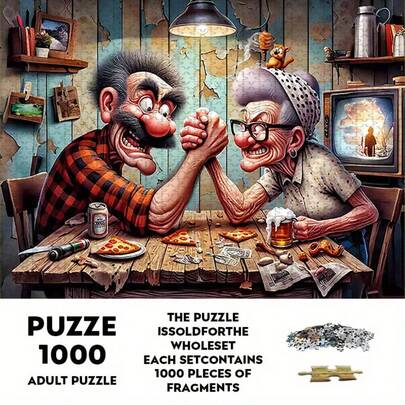 1000片大尺寸纸质拼图套装 - （无框）手工DIY - 耐用无缝设计 - 万圣节、感恩节、复活节礼物，适合家庭DIY装饰和拼图互动。