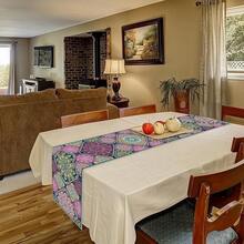 Bohemian Floral Table Runner, Vintage Flower Decor Table Runner Suitable For Party, Wedding, Retro, Countryside, Farmhouse, Kitchen, Dining Table Decoration, Home Party Decor, 13x35/13x47/13x72/13x90/13x108 Inches - Multicolor - View 3