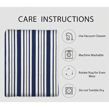 IOHOUZE Navy And White Striped Rug 2'x3' Front Door Rugs, Small Washable Area Rug For Front Porch, Spring Summer Doormats Outdoor Indoor, Cotton Rugs For Entryway Porch Entrance,One-Size,NavyandWhiteStripe2x3Rectangular - NavyandWhiteStripe2x3Rectangular - View 6