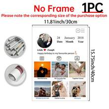 1 pièce Collage photo personnalisé pour la Saint-Valentin, décoration pour la maison, cadeau de la Saint-Valentin, affiche personnalisée, photos personnalisées, articles personnalisables, décoration de chambre, cadre en option.