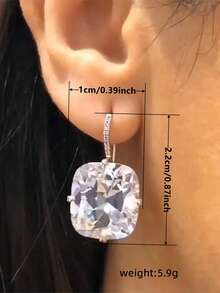 1 Pair Teen Cubic Zirconia Drop Earrings For Girls For Daily Decoration For Party Jewelry Birthday Gift - 1# - View 7