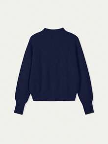 Áo khoác cardigan dệt kim cổ tròn màu trơn mới mùa xuân & thu cho nữ, chất liệu mềm mại, thanh lịch kiểu Hàn Quốc, dáng rộng thoải mái, đa năng cho các buổi đi chơi và đi làm, trang phục nữ mùa xuân năm mới. - màu xanh sapphire đậm - Xem 6