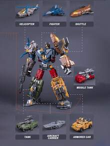 7-In-1 Zinc Alloy Transformable Mecha - National Heavy Land-Sea-Air Integrated Armored Vehicle 7-In-1 Combination Set, Collectible Action Figures For Boys, Deluxe Gift Box Packaging, Parent-Child Interactive Educational Holiday Gift - 6-in-1 [Major National Weapon] Can Combine/transform Individually - View 4