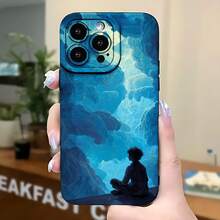 2026 nueva funda de teléfono esmerilada, diseño de silueta de paisaje de cielo nublado para  17 15 Pro Max  17 14 Pro  17 13 Pro  Galaxy S23 S22 S21 protector de teléfono funda de pareja regalo para él y ella regalo de San Valentín cumpleaños - Blanco antiguo - Ver 5