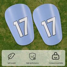 1 par de espinilleras de entrenamiento de fútbol mini azul n.º 17, almohadillas de entrenamiento para partidos - reutilizables, cómodas de llevar, duraderas - Multicolor - Ver 14